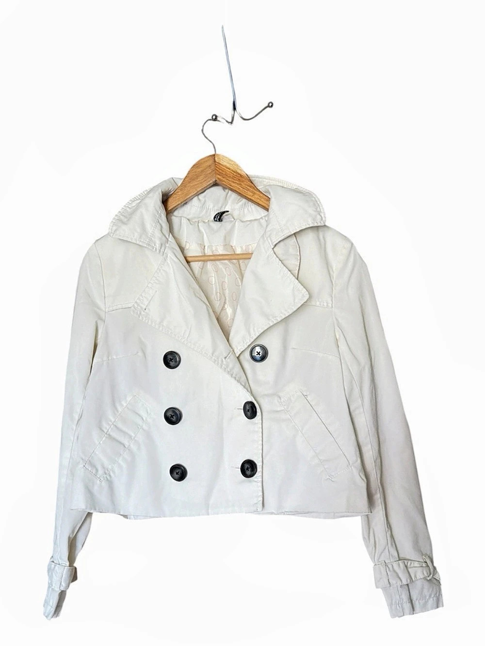 H&M Women's Trench Jacket White Size 6